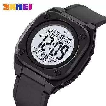 SKMEI Часы для мужчин Модные светодиодные цифровые мужские спортивные часы с обратным отсчетом Повседневный секундомер Дата недели 5 бар Водонепроницаемый будильник Мужские наручные часы