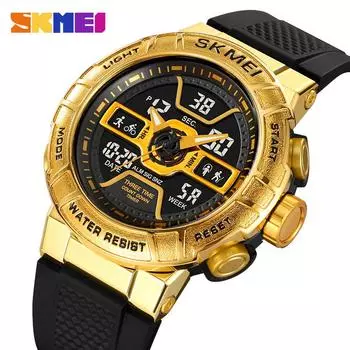 Skmei Chrono Casual 5Bar Водонепроницаемые цифровые наручные часы со светодиодной подсветкой Спортивные модные часы Мужские часы с обратным отсчетом Мужской будильник Reloj Hombre армия зеленый
