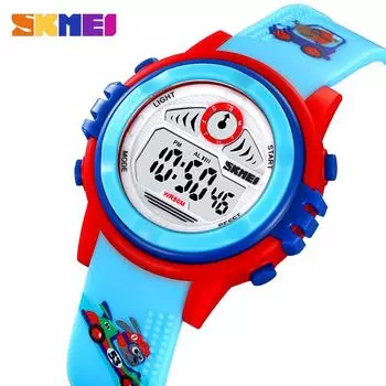 Skmei Милый противоударный мультяшный рисунок животного 5Bar водонепроницаемый секундомер детские наручные часы для мальчиков и девочек детские часы