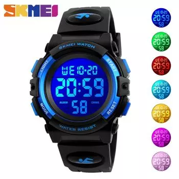 Skmei Детские цифровые наручные часы Детские часы-календарь со светодиодной подсветкой 5 бар водонепроницаемые спортивные часы для мальчиков и девочек 1266
