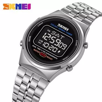 Skmei Модные водонепроницаемые наручные часы с подсветкой Chrono Japan Digital Movement Countdown Men Women Watches reloj hombre