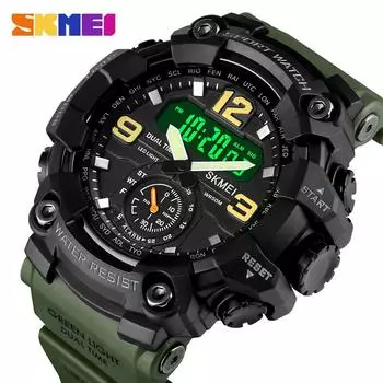SKMEI Лидирующий бренд, модные светодиодные цифровые мужские спортивные часы, уличные военные секундомеры с календарем, 50 м, водонепроницаемые наручные часы 1637