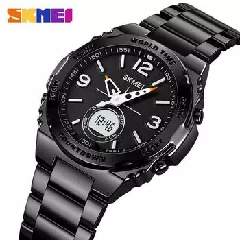 SKMEI Luxury Men s Clock Movement Watches Waterproof Sport Electronic Watch Male Digital Stainless Steel Wristwatch Reloj Hombre