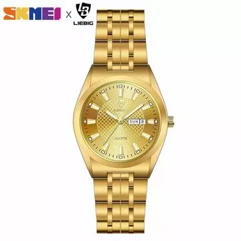 SKMEI модные водонепроницаемые женские часы с датой недели, роскошные золотые женские наручные часы для женщин, Relogio Feminino