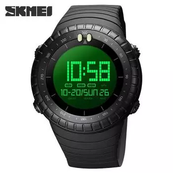Skmei Moment Beauty Fashion Большой циферблат студенческие электронные часы, часы для спорта на открытом воздухе многофункциональные часы мужские часы чёрный