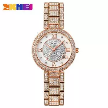 Skmei Moment Beauty Fashion Brick Ladies Watch, Элегантные студенческие ретро-часы, женские круглые европейские и американские кварцевые часы серебряный