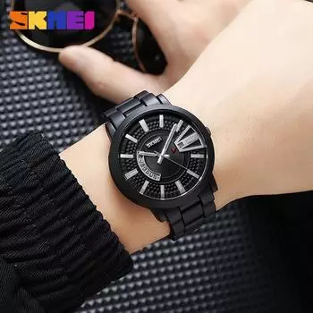 Skmei Moment Beauty Fashion Trend New Men s Watch, Calendar Steel Belt Waterproof Male Student Quartz Watch розового золота