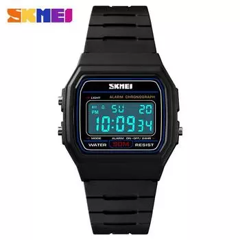 skmei moment beauty простые модные многофункциональные студенческие электронные часы, водонепроницаемые трендовые часы для спорта на открытом воздухе синий