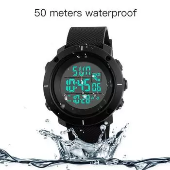 SKMEI мужские многофункциональные водонепроницаемые часы в спортивном стиле чёрный