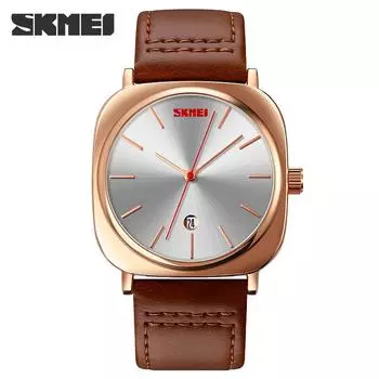 Skmei Новые модные кожаные часы мужские водонепроницаемые деловые кварцевые часы немеханические часы взрыв