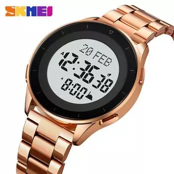Skmei Повседневный секундомер обратного отсчета цифровые спортивные часы для мужчин 3Bar водонепроницаемые наручные часы с будильником EL Light Reloj Hombre розового золота