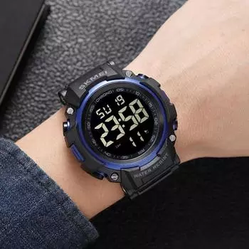 SKMEI Спортивные часы на открытом воздухе Мужские многофункциональные секундомеры с подсветкой Цифровые наручные часы 50 м Водонепроницаемый будильник