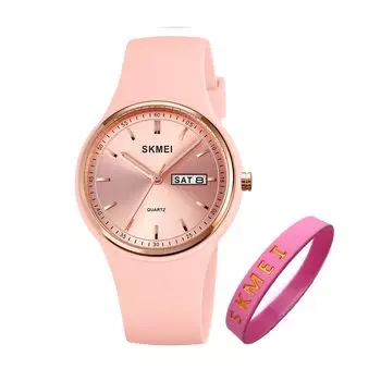 SKMEI Watch, Silicone, Waterproof, Sports, Hand Watch, Stylish, Casual, Pink