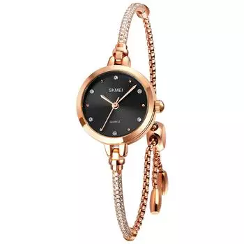 SKMEI Women s Bracelet Quartz Watch Waterproof Black Dial Gold Casual Gift