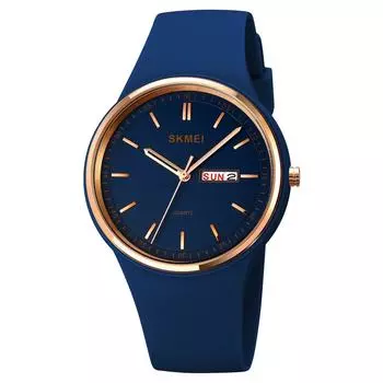 SKMEI Women s Watch, Waterproof, Sports, Silicone, Large, Stylish, Casual, Analog Quartz Dark Blue