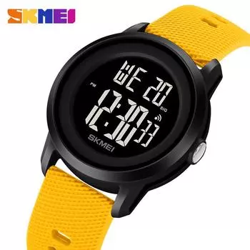 Skmei Молодежные крутые цифровые спортивные часы обратного отсчета для мужчин и женщин, студенческие 5-барные водонепроницаемые наручные часы-секундомер reloj hombre розовый