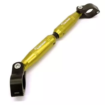 Скоба для велосипедной ручки Kaedear, регулируемая, стандартная, алюминиевый зажим для руля, длина крепления 22,2 мм, 330–200 мм KDR-HB1 (Черное золото)