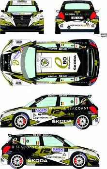 Skoda Fabia S2000 Sezoens Rally 2015 Автомобильная наклейка RD24/025 1/24 № 1