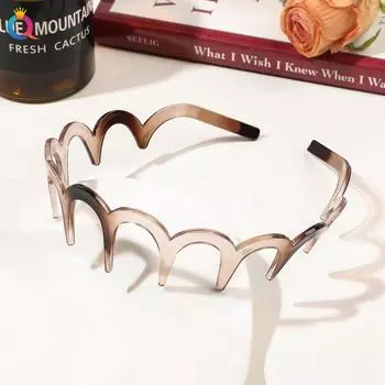 Скользкая зубчатая повязка на голову, челка, повязка на голову с ломкими волосами, черный коричневый аксессуар для волос для женщин One Size