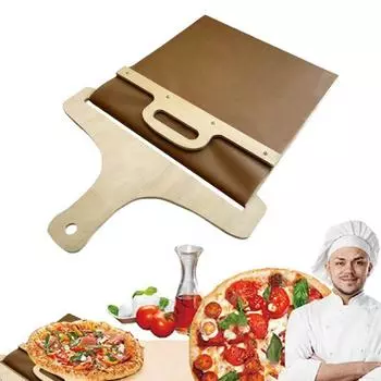 Скользящая лопатка для пиццы с деревянной ручкой, антипригарная ткань, духовка, лопатка для пиццы, съемный многофункциональный слайдер для пиццы, кухонные гаджеты A