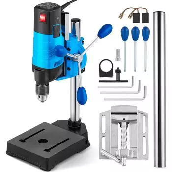 Скорость вращения сверла Bonvoisin Bench Drill с шлифовальным сверлом по дереву из мягкого металла, совместимое с дрелью, прессом, патроном, 100 В, многофункциональное, синий