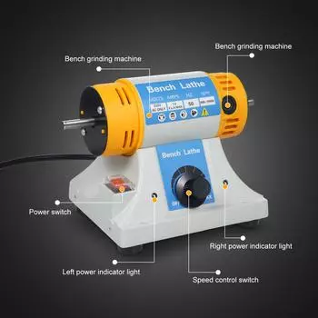 Скоростная полировальная машина 320 Вт, многофункциональная настольная шлифовальная машина, полировальная машина с обеих сторон no Flexible Shaft белый