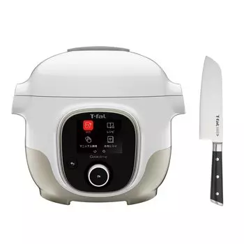 Скороварка электрическая Tefal для приготовления без воды 3 л для 2-4 человек Тип рецепта 7 ролей в 1 для меня Экономия времени Удобное приложение Белый нож Сантоку