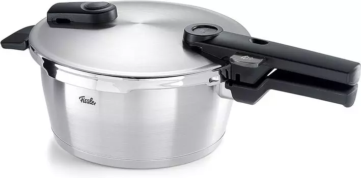 Скороварка Fissler Vitaquick Premium Gas IH, совместимая с 2–3 людьми, скороварка с 2 уровнями настройки давления, изготовлена в Германии, нержавеющая сталь серебряный