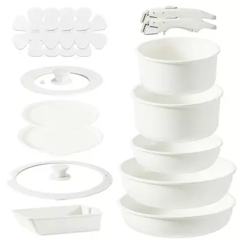 Сковорода CAROTE 16, индукционная газовая плита, не содержащая вредных веществ, таких как 5-слойный съемный мраморный горшок, простая в использовании духовка с гарантией на один год бежевый