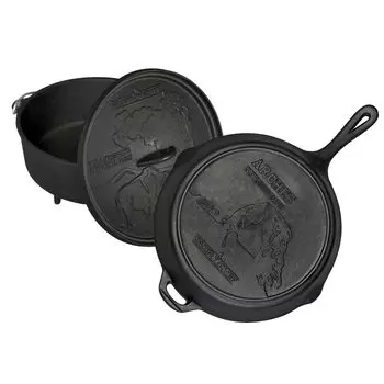 Сковорода для голландской печи CAMP CHEF чугунная 12 дюймов + набор, приправленная, чёрный