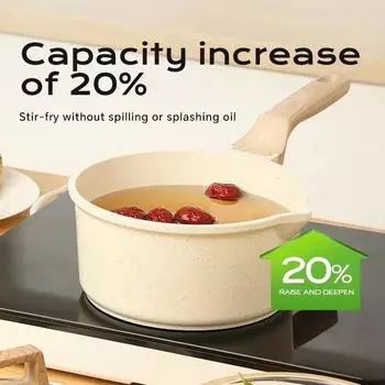 Сковорода для молока DONNOR Сковорода для молока с антипригарным покрытием Сковорода для молока с антипригарным покрытием Нетоксичная, безвредная, без кадмия, без свинца, для кухни, домашнего бара, бренд Noble Gift серый