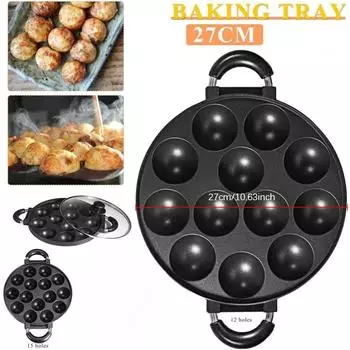 Сковорода для приготовления такояки с 7 отверстиями, сковорода-гриль для осьминога, форма для выпечки яиц, японская сковорода для такояки с большим отверстием, кухонный инструмент