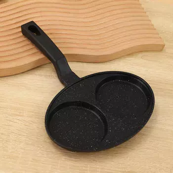 Сковорода для яиц на 2 чашки с антипригарным покрытием, алюминиевая посуда с длинной ручкой, плита для омлета чёрный
