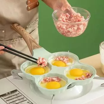 Сковорода для яиц с четырьмя отверстиями, долговечная, полезная, домашняя, для жарки гамбургеров на завтрак A