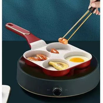 Сковорода для яиц, сковорода для омлета, сковорода для яиц с антипригарным покрытием на 4 чашки, сковорода для блинов, здоровая гранитная яйцеварка, сковорода для яиц на завтрак