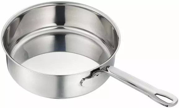 Сковорода для сотейников Endo Shoji Commercial Power Denji 24 см, совместимая с IH, нержавеющая сталь, произведенная в Японии, ASTF924 серебряный