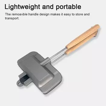 Сковорода для выпечки сэндвичей для кемпинга, двухсторонняя сэндвичница, антипригарная алюминиевая откидная сковорода-гриль с чёрный