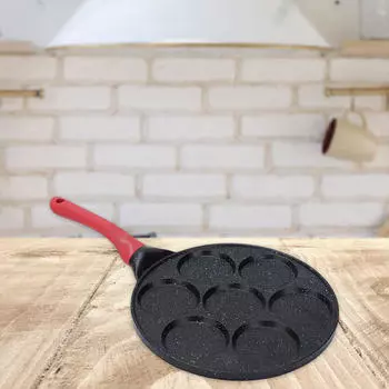 Сковорода для жареных яиц на 7 чашек, многофункциональная сковорода с изолированной ручкой для омлета