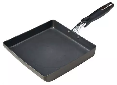 Сковорода для жарки тамагояки Pearl Metal IH Tamagoyaki 2 Inner Basic Hard Carnase, широкая, совместимая, для машинной жарки, слои, тефлон, обработка, H-8768 чёрный