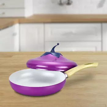 Сковорода для жарки в форме баклажана с крышкой для омлета легкая сковорода с плоским дном