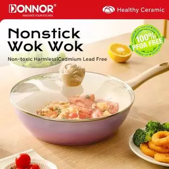 Сковорода DONNOR Керамическая сковорода с антипригарным покрытием Медицинский камень Глубокая сковорода Индукционная плита Кухня Дом Подарок