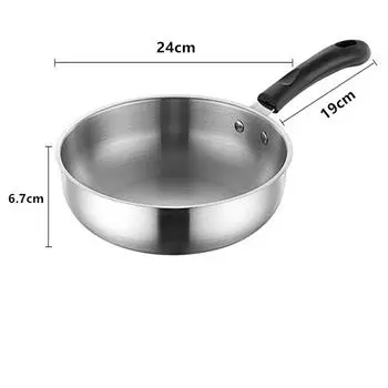 Сковорода из нержавеющей стали с антипригарным покрытием, бытовая толстая сковорода без покрытия, газовая плита, индукционная плита, универсальная сковорода с плоским дном
