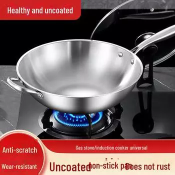 Сковорода из нержавеющей стали с антипригарным покрытием для газовых и индукционных плит 30CM without ears