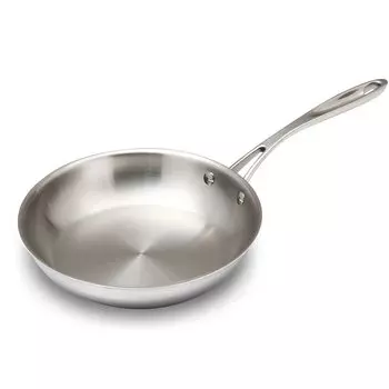 Сковорода RUSTELA Commercial из нержавеющей стали IH, пригодная для мытья в посудомоечной машине, 22 см, трехслойная структура, совместима с