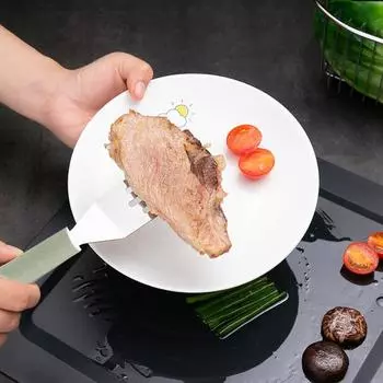 Сковорода с антипригарным покрытием, кухонная лопатка, лопаточка для жареной рыбы, удобная ручка, лопаточка для стейка, блинов, с прорезями, кухонный гаджет A