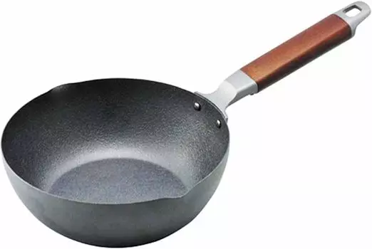 Сковорода Shimomura Planning Iron 20 см из нитрида железа, совместимая с IH в Wok, азотированная, устойчивая к ржавчине 46174 [Сделано в Японии]