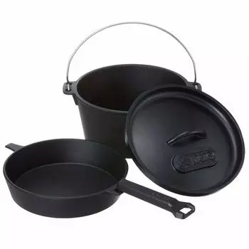 Сковорода-сковорода LOGOS Dutch Oven 9 дюймов 81062237 Black Camp & (с сумкой) чёрный