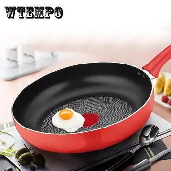 Сковорода Вок с антипригарным покрытием, кастрюля без масла, сковорода для приготовления блинов, кухонная утварь, горшок для домашнего ужина 24cm красный