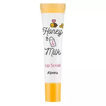 Скраб для губ APIEU, мед и молоко, 8 мл, 1 шт.