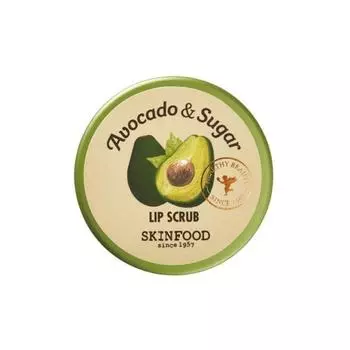 Скраб для губ SKINFOOD Avocado Rich Lip Scrub 14 г Отшелушивающее, питательное, увлажняющее минеральное мыло для губ, гладкие и пухлые
